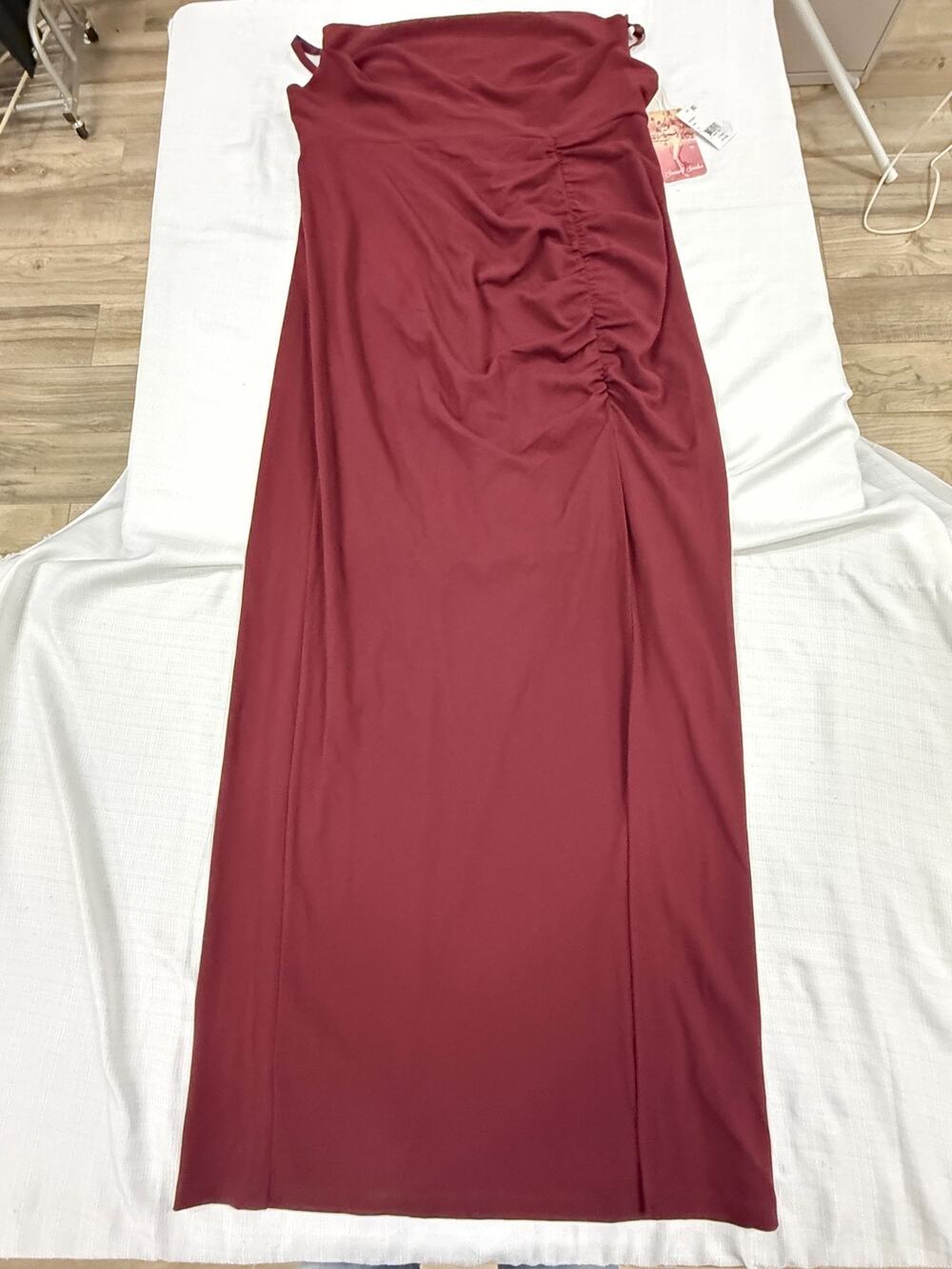 Emerald Sundae Plus Size 22 Wine Red Long Formal Dress Ruched NWT $79